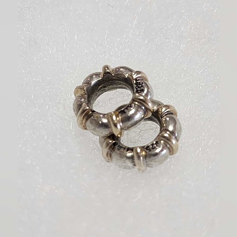 One Pair (2) Of Pandora Retired Seattle Sterling/ 14K  Spacers
